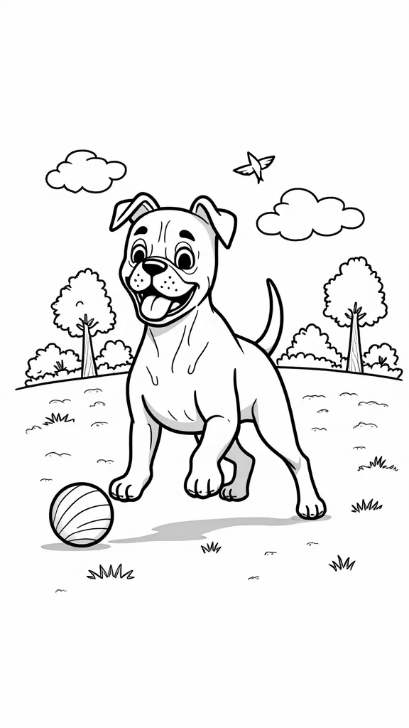 coloriage de chien boxeur